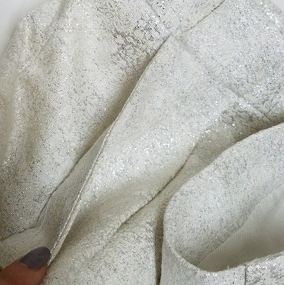 Zara XS formal silver shimmery metallic skirt - Picture 6 of 8